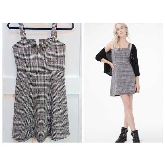 Dark Academia Goth School Girl Plaid Fit & Flare Dress Size Small - Picture 3 of 5